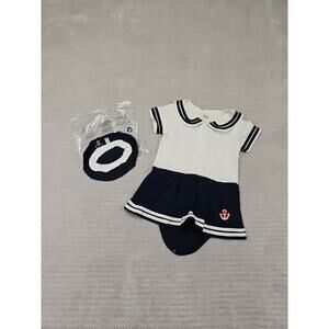 A&J Design Sailor Romper Size 80 US 12-18 Months Nautical Beachy